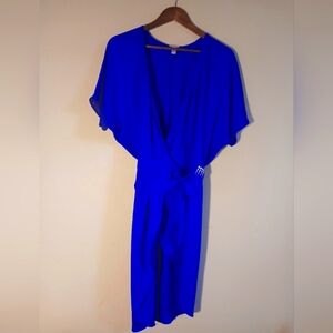 LA PERLA Italy Exquisite Abito Incrociato Vibrant Blue Wrap Dress Sz 38 IT Sz S